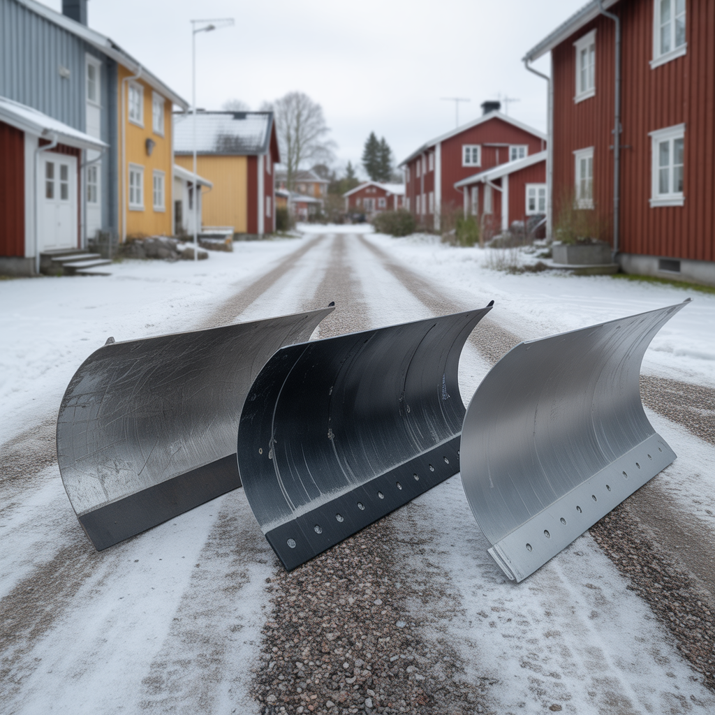 plogblad i stal gummi eller poly jamforelse av slitage och k